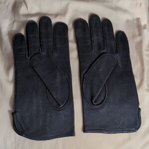 Vintage Gates Black Leather Gloves sz 9 1/2